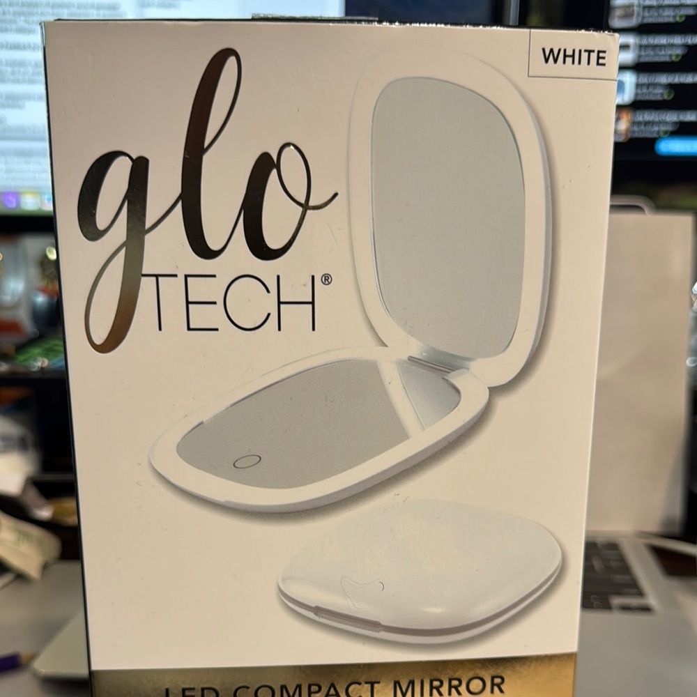 Glo Tech White LED Compact Mirror- White